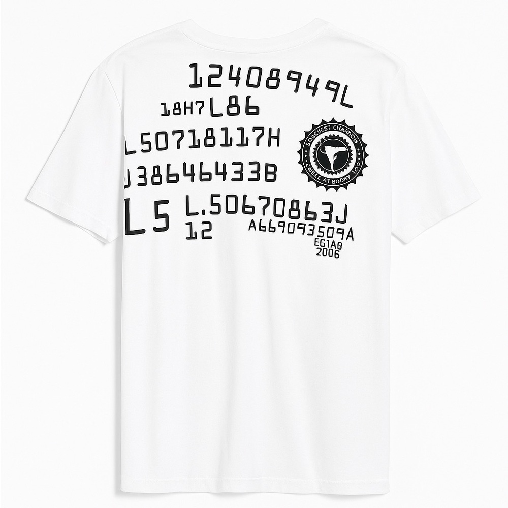 Famous Stars & Straps White Tee with Black Graphic